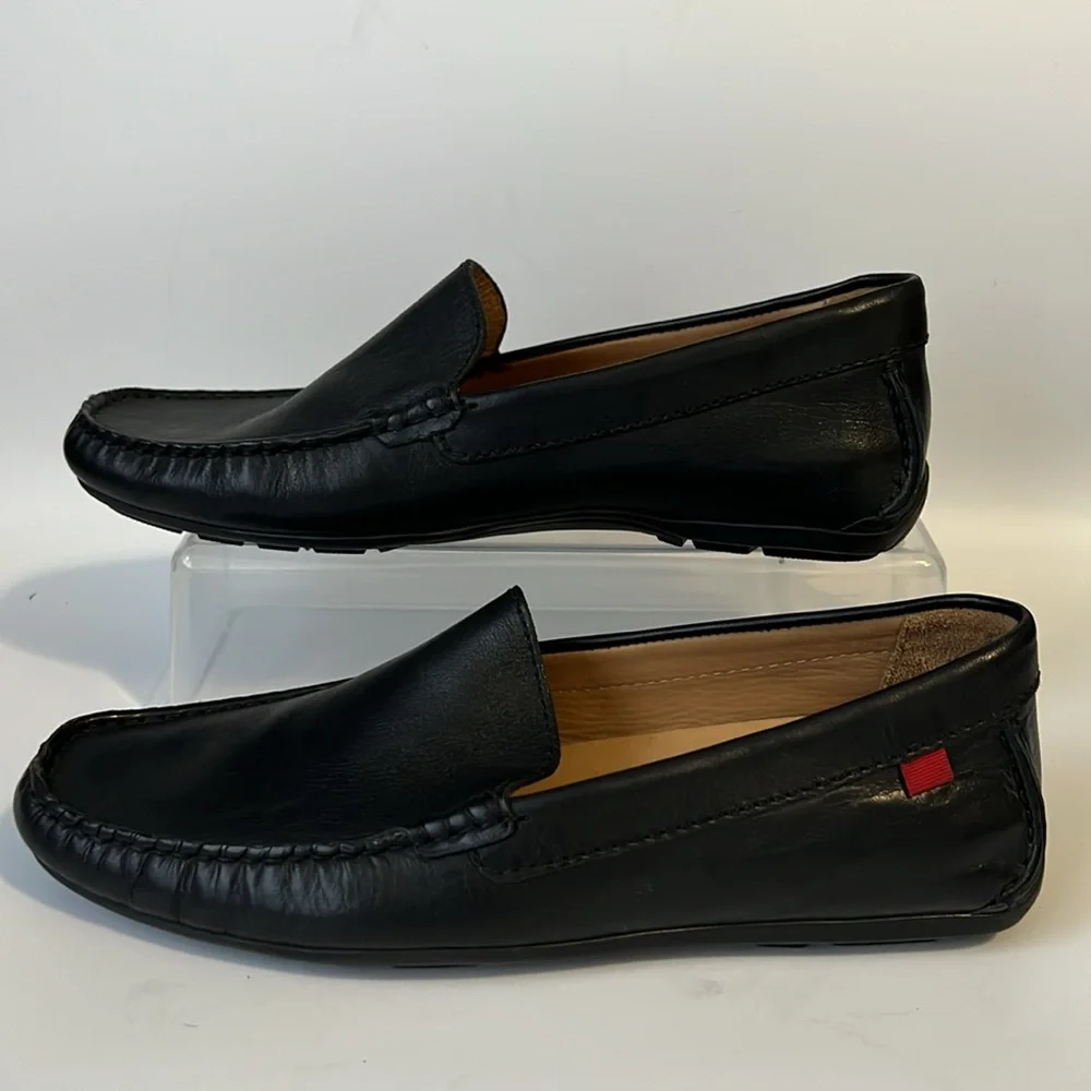 Marc Joseph Broadway Driving Loafers Black Leather Round Toe Shoes Sz 9
